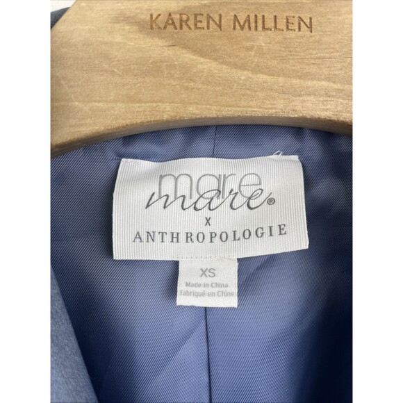 Mare Mare x Anthropologie Women’s Blue Cinch-Sleeved Blazer Size X-Small XS - Picture 2 of 7